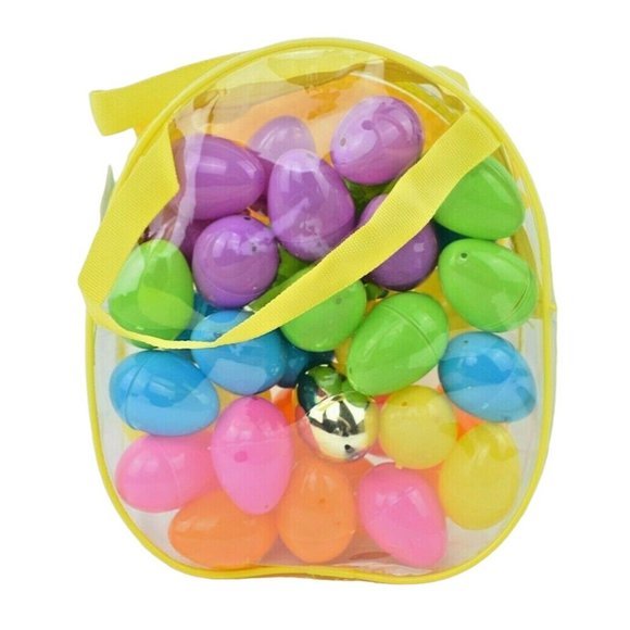 Celebrate Easter Value Bag (Unisex) Clear Tote Bag w/40 Plastic Eggs New - Picture 3 of 4